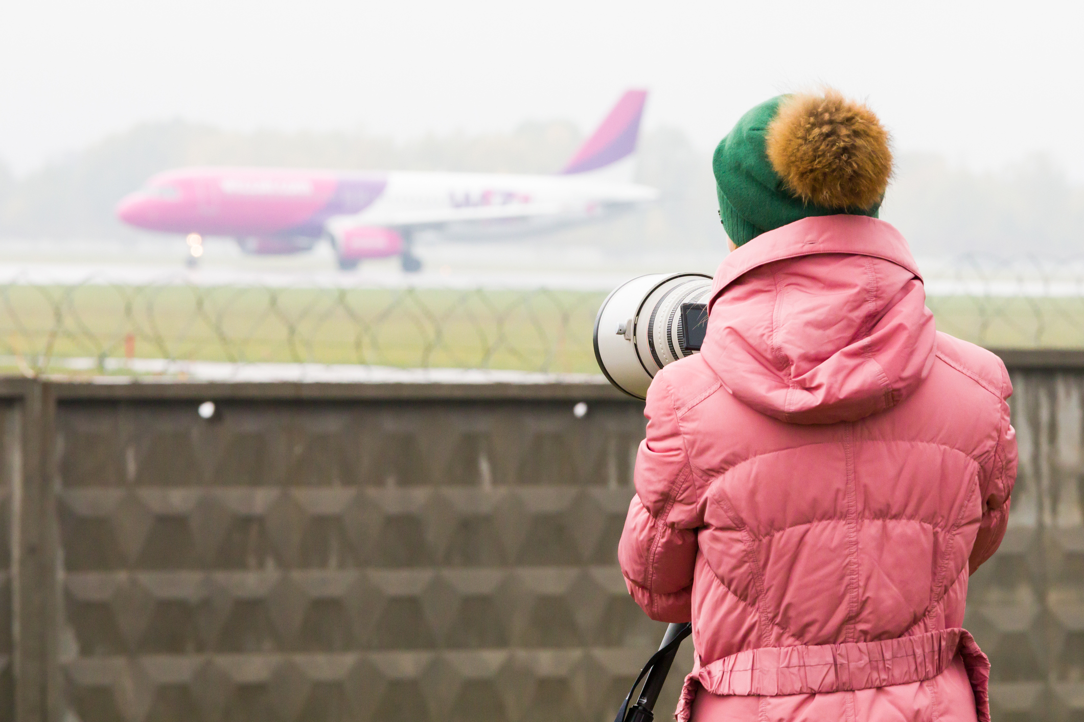 Planespotting with camera outdoor