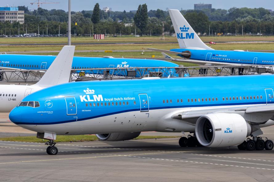 Multiple aircraft belonging to the Dutch Airline KLM