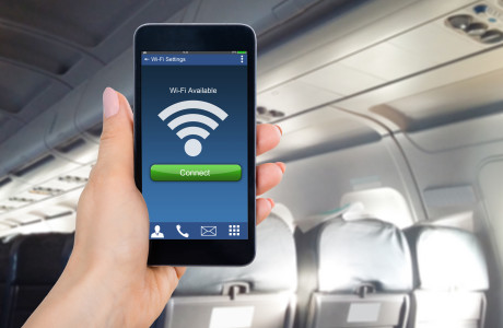 WLAN connection on the mobile phone in the airplane