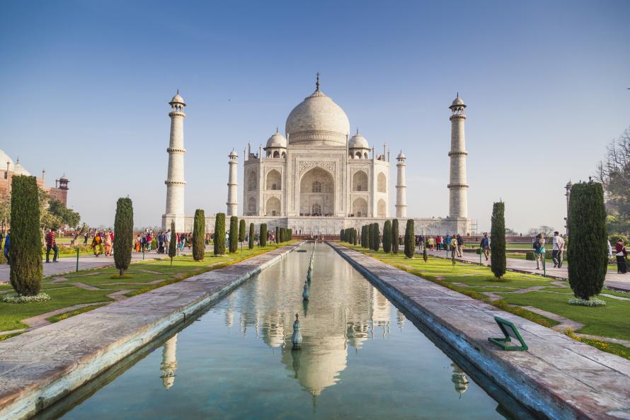 The Taj Mahal in India.
