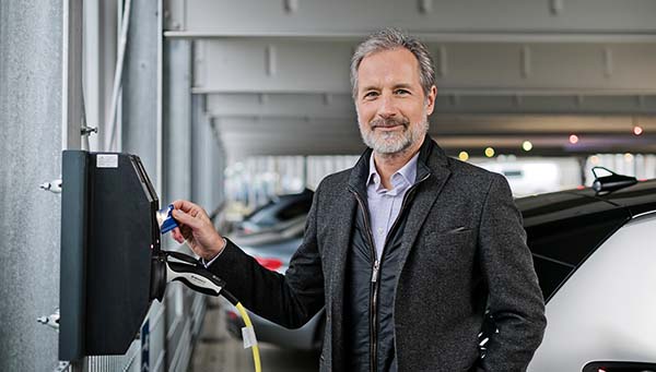 Electric car charging in the car park in Berlin by Easy Airport Parking